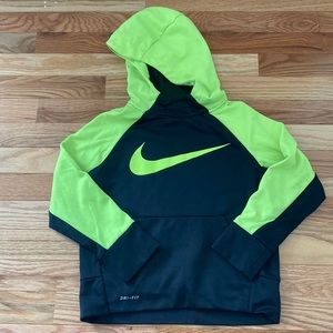 Nike neon green and black boys hoodie XS
